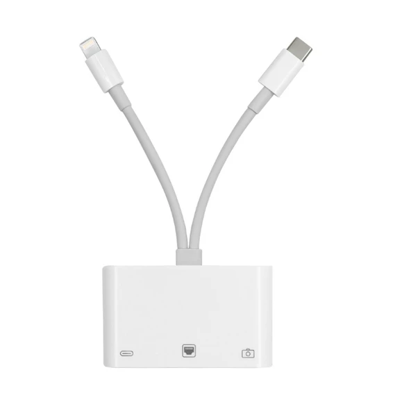 Zr814 Lightning Type-C Ethernet Camera Adaptör ürün görseli 1