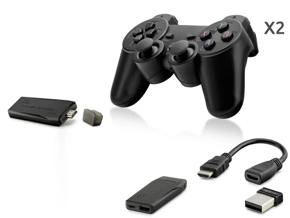 Oyun Stick Hdmi Çift Gamepad Seti 2.4G Kablosuz - Siyah Hd327 ürün görseli 1