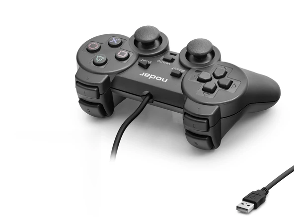 Pc Uyumlu Kablolu Usb Gamepad Oyun Kolu - Siyah Nd401 ürün görseli 1