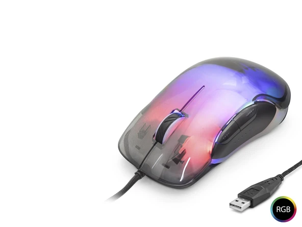 G702 Mouse 7200 Dpi 6 Tuş 1000 Hz Rgb - Kristal Siyah ürün görseli 1