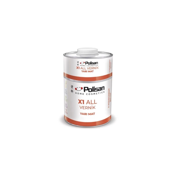 Polisan X1 All Vernik Yarı Mat Şeffaf Çift Bileşenli 0.6 kg ürün görseli 1