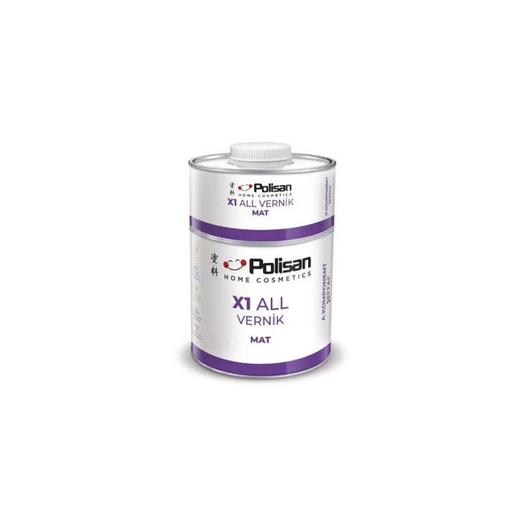 Polisan X1 All Vernik Mat Şeffaf Çift Bileşenli 0.6 Kg ürün görseli 1