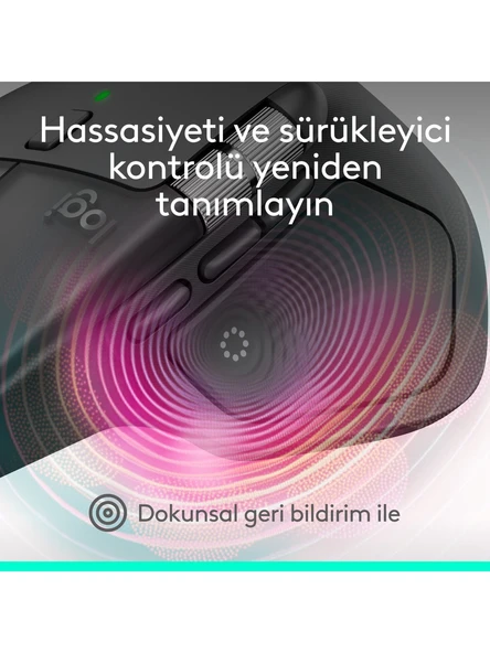 Logitech Mx Master 4 910-007562 Siyah Şarjlı Kablosuz Mouse - Resim 5