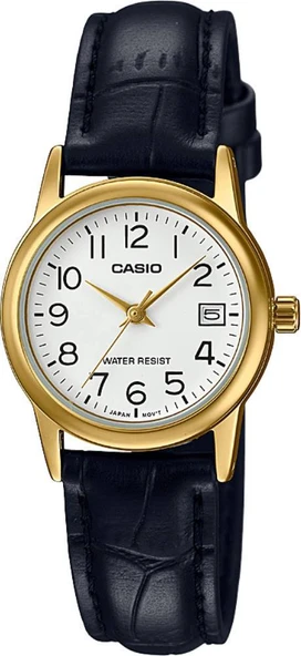 Casio LTP-V002GL-7B2UDF Quartz Deri Siyah Beyaz Kadran 25 mm Kadın Kol Saati ürün görseli 1