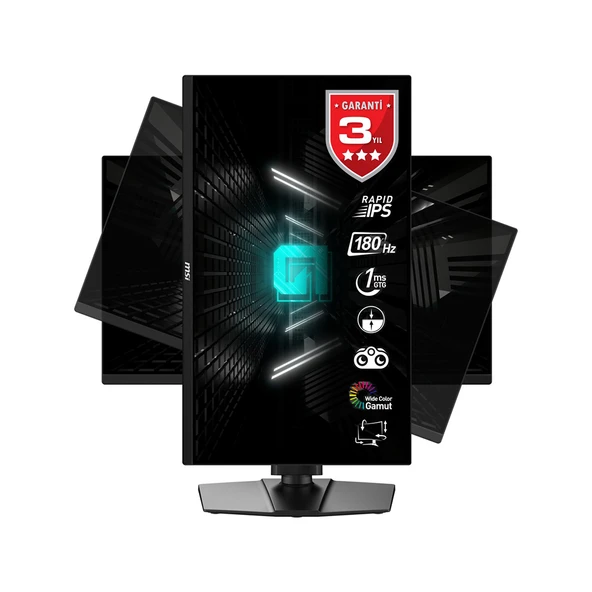 MSI G255PF-E2 24.5" 1 ms Full HD Pivot IPS 180 Hz Oyuncu Monitörü ürün görseli 1
