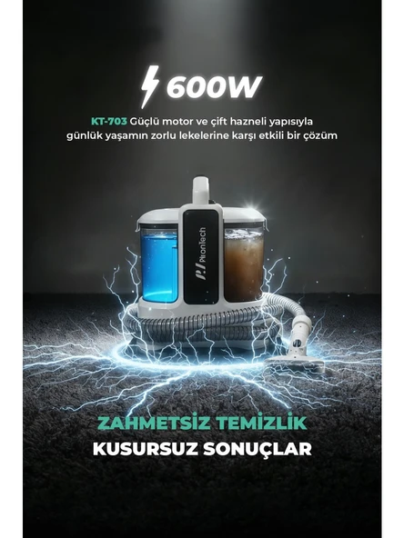 Pirantech KT-703 Koltuk ve Halı Yıkama Makinesi Derinlemesine Temizliğin Yeni Adresi! ürün görseli 1