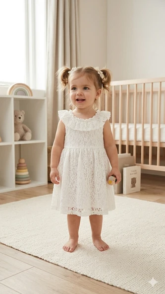 Kız Bebek Dantelli Elbise CKB-50504 ürün görseli 1