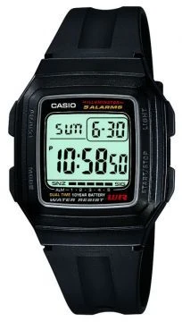 Casio F-201WA-1ADF Quartz Silikon Siyah 34 mm Erkek Kol Saati ürün görseli 1