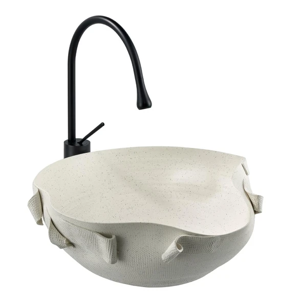EY-9102 Tezgah Üstü Lavabo Mat Beyaz ürün görseli 1
