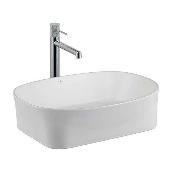 E-W1051MB Tezgah Üstü Lavabo Mat Beyaz ürün görseli 1
