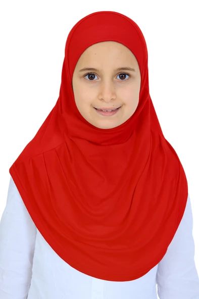 Kız Çocuk Hazır Başörtüsü Pratik Penye Şal Tesettür Giyim  Pembe ürün görseli 1