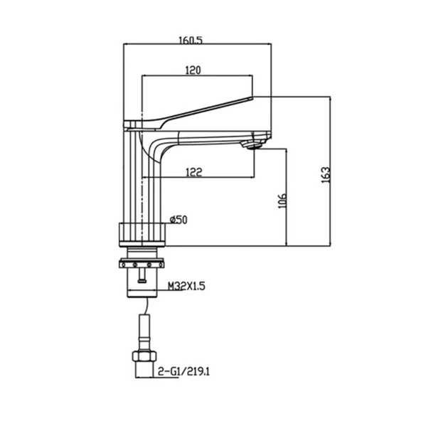 FP-0111 Krom Lavabo Bataryası - Resim 2