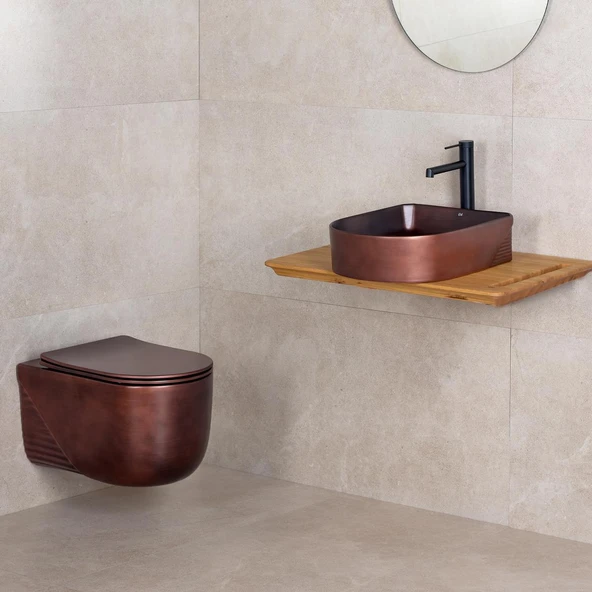 EH-5110C Tezgah Üstü Lavabo Mat Bronz - Resim 2