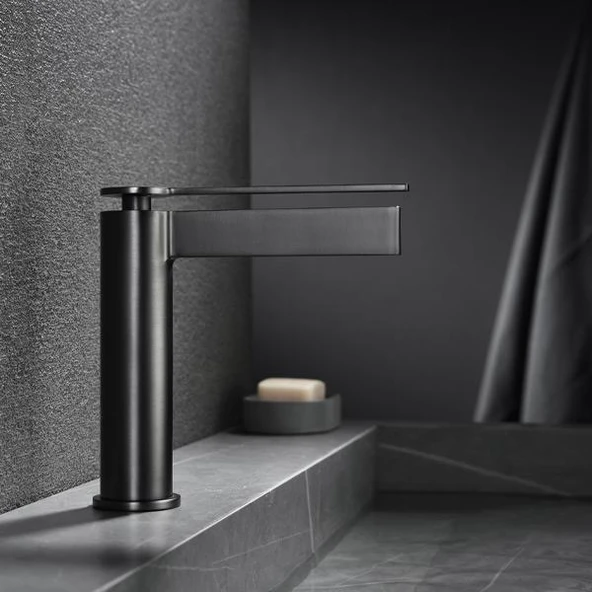 FJ-6015 Mat Siyah Lavabo Bataryası - Resim 3