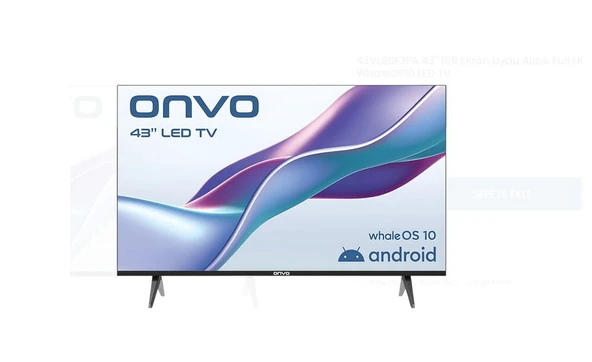 Onvo 43VL80F3FA Full HD 43" 109 Ekran Uydu Alıcılı Smart LED TV ürün görseli 1