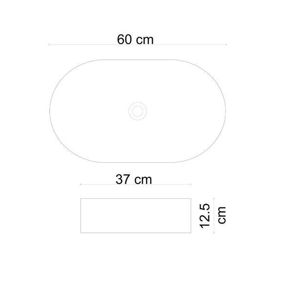 E-W1202MS Tezgah Üstü Lavabo Mat Siyah - Resim 2