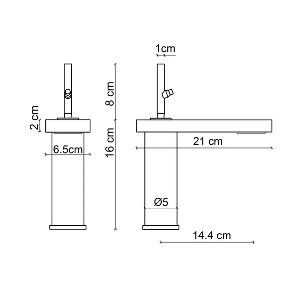 FA-8011 Krom Lavabo Bataryası - Resim 2