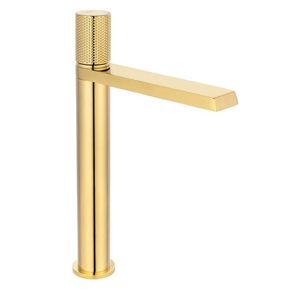 FK-9122 Parlak Altın Yüksek Lavabo Bataryası ürün görseli 1