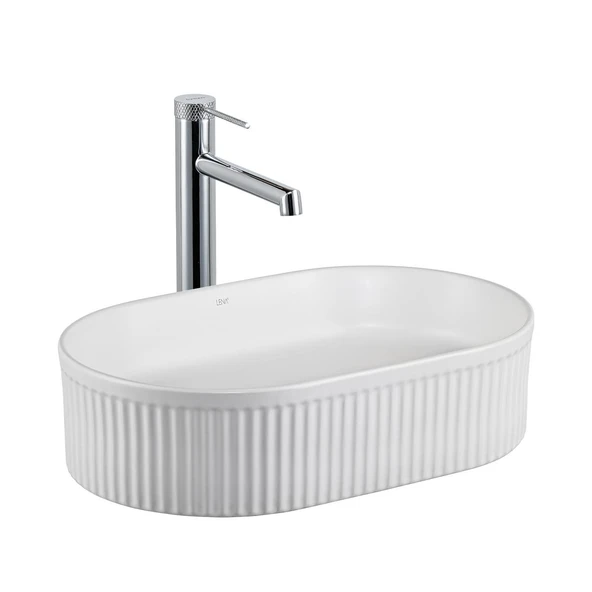 E-W1002MB Tezgah Üstü Mat Beyaz Lavabo ürün görseli 1