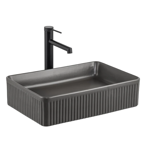 E-W1004MF Tezgah Üstü Lavabo Mat Füme ürün görseli 1