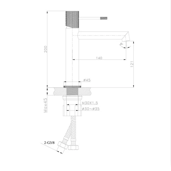 FM-2115 Siyah Lavabo Bataryası - Resim 2