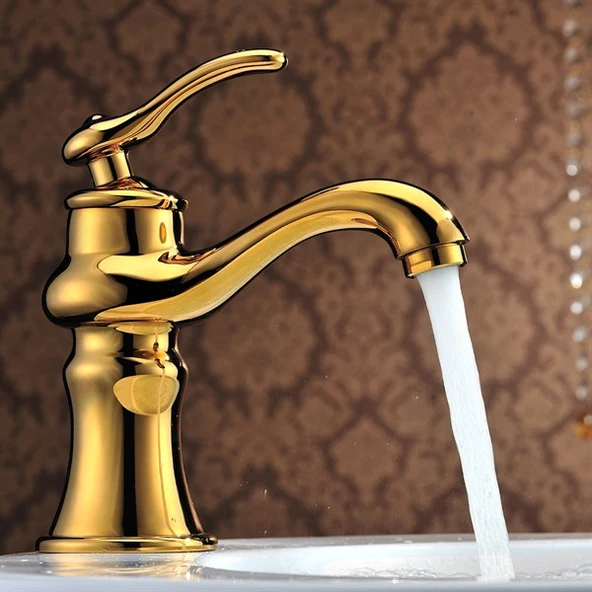FM-1212 Altın Lavabo Bataryası - Resim 2
