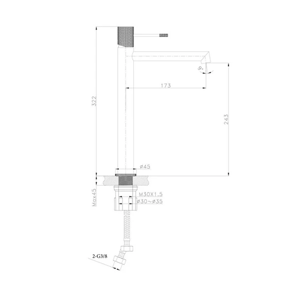 FM-2125 Siyah Lavabo Bataryası - Resim 2