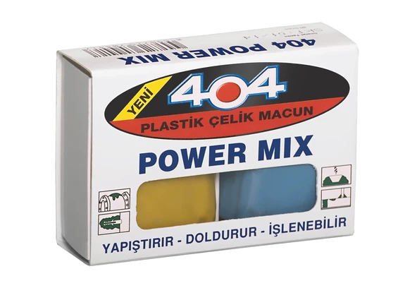 404 Power Mix 80 Gram -  Plastik Çelik Macun Hamur Kaynak Yapıştırıcı (SUNFİX Muadili) ürün görseli 1