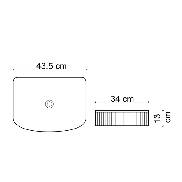 E-W1005MB Tezgah Üstü Lavabo Mat Beyaz - Resim 2