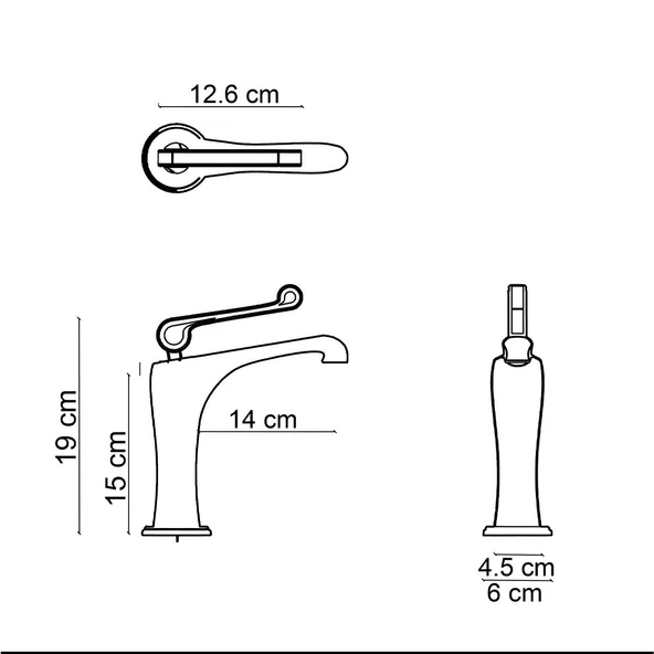 FA-6011 Krom Lavabo Bataryası - Resim 2