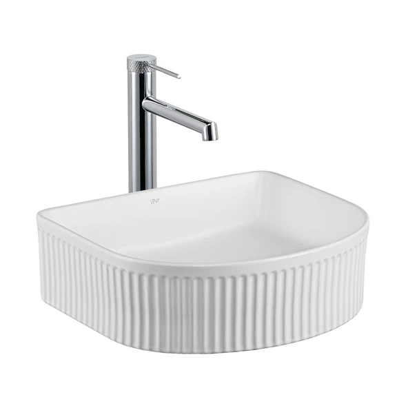 E-W1005MB Tezgah Üstü Lavabo Mat Beyaz ürün görseli 1