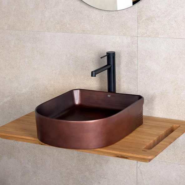 EH-5110C Tezgah Üstü Lavabo Mat Bronz - Resim 3