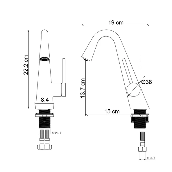 FG-4512 Mat Altın Lavabo - Resim 3