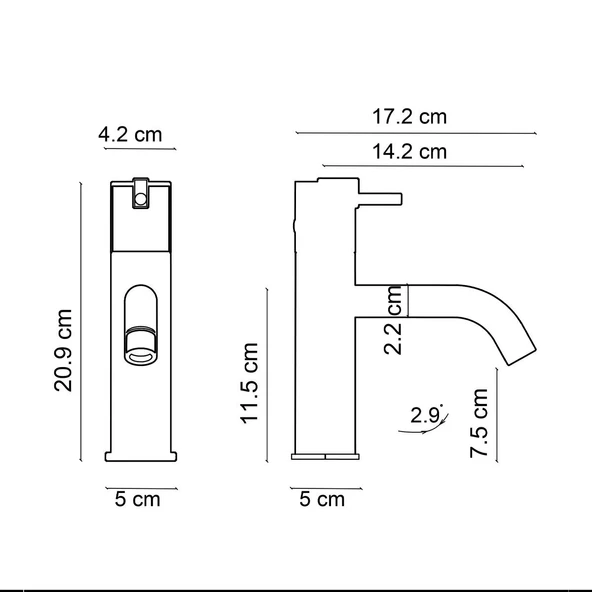 FA-4011M Krom & Mermer Lavabo Bataryası - Resim 2