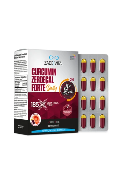 Zade Vital Curcumin Zerdeçal Forte Daily 60 Yumuşak Kapsül ürün görseli 1