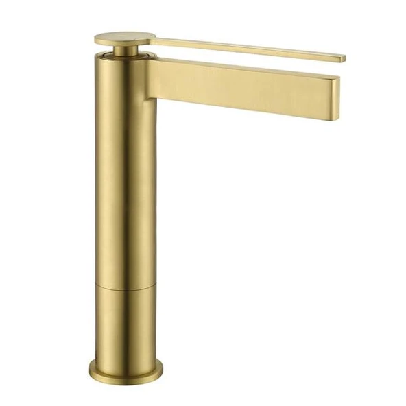 FJ-6022 Mat Fırçalanmış Altın Yüksek Lavabo Bataryası ürün görseli 1