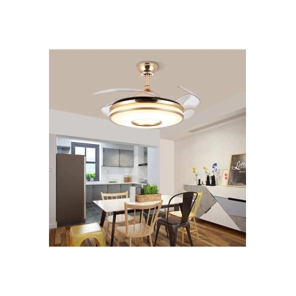 Minofell Tavan Tip Gizli Kanatlı Vantilatör-Led Armatür 96w 220v 7000lm 3000kl-4000kl-6500kl ( 1w/140lm/107cm Eskitme ) ürün görseli 1