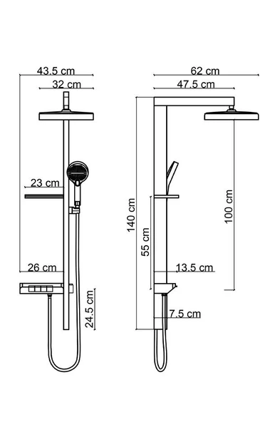 FJ-5157 Mat Füme Duş Ünitesi - Resim 2