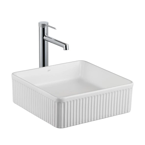 E-W1003MB Tezgah Üstü Lavabo Mat Beyaz ürün görseli 1