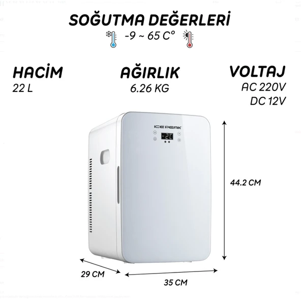 IcePeak ChillCUBE Termoelektrikli Buzdolabı 22 Litre - Resim 9
