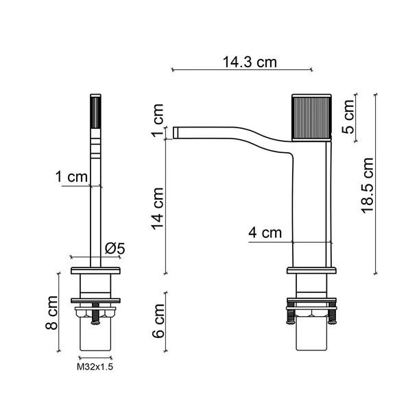 FA-7013 Mat Rose Lavabo Bataryası - Resim 2