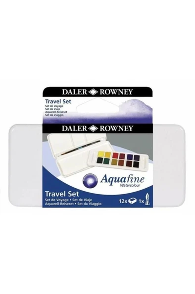 Daler Rowney Aquafine Travel Suluboya Seti 12li ürün görseli 1