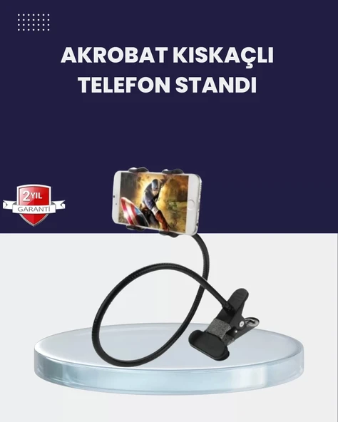 Nevamel® Güçlü Mandallı Akrobat Telefon Tutucu Masa Araç Uyumlu ürün görseli 1