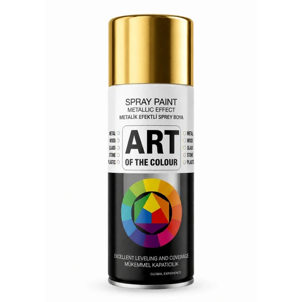 Metalik Altın Prof. Sprey Boya Metal Ahşap Taş Plastik ve Cam Yüzeylere Uygun Spray Boya 400 ml ürün görseli 1