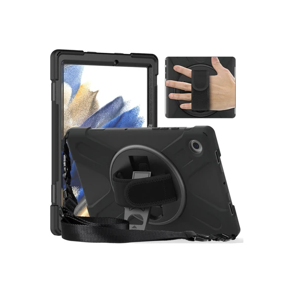 Lenovo M10 TB328FU Uyumlu Defender Askılı 360° Dönebilir Standlı Şok Emici Zırh Tablet Koruyucu Kılıfı ürün görseli 1