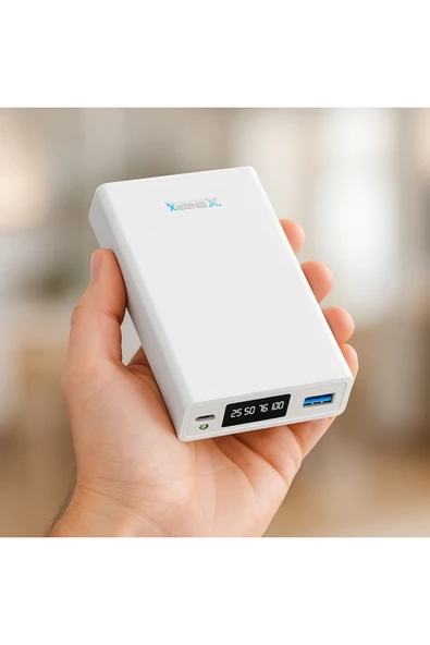 ENERX Powerbank 20000 mAh 22.5 Watt Led Göstergeli ENR-P2025DT Beyaz ürün görseli 1