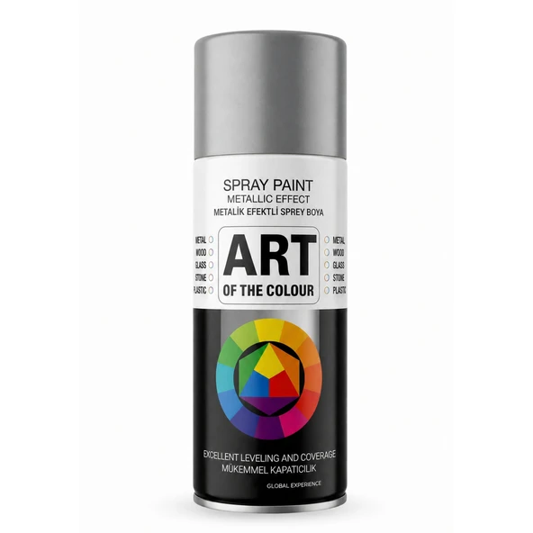 Metalik Gümüş Gri Prof. Sprey Boya Metal Ahşap Taş Plastik ve Cam Yüzeylere Uygun Spray Boya 400 ml ürün görseli 1