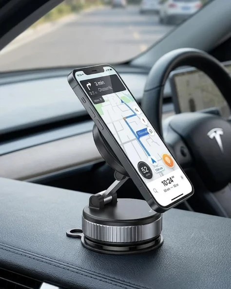 Nevamel® Manyetik Araç Telefon Tutucu 360° Döner Katlanabilir Telefon Standı ürün görseli 1