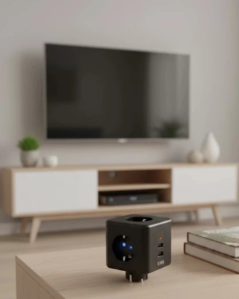 Nevamel® Ev ve Ofis Kullanımı İçin Akım Korumalı USB Girişli Priz ürün görseli 1