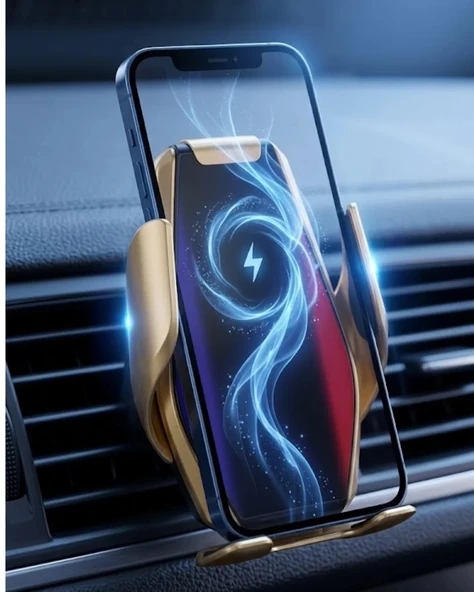 Nevamel® Otomatik Açılan Araç Telefon Tutucu Kablosuz Şarj ve Tek Elle Kullanım ürün görseli 1